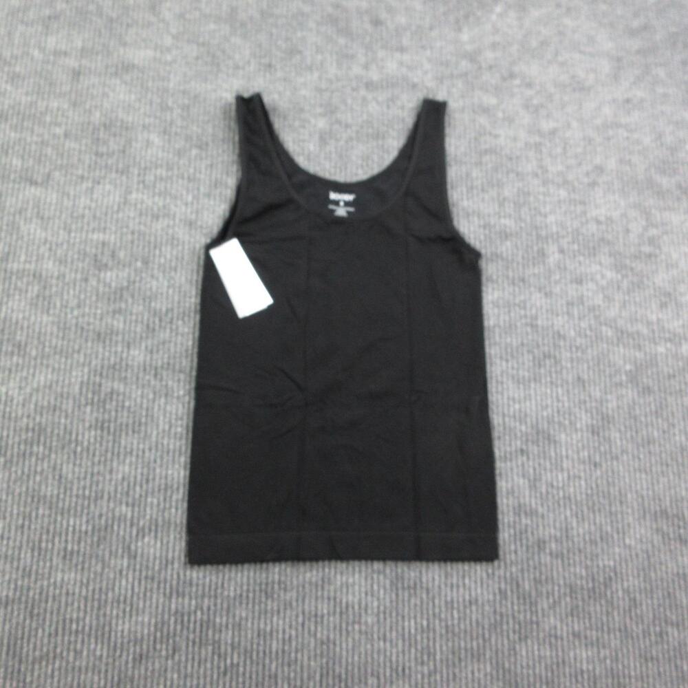 Boody Tank Womens S Black Bamboo Viscose Jersey Scoop Neck Slim Tagless NWT
